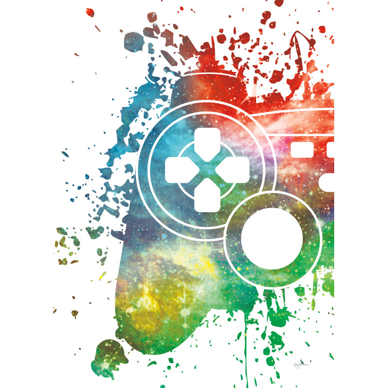 Gamer Splash VI vif, Non, H 16 po x l 12 po, Toile encadrée noire