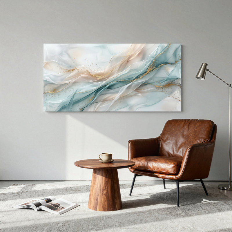 Ensemble de 1 tableau abstrait en toile effet marbre, 32“W x 16”H, Wrapped Canvas