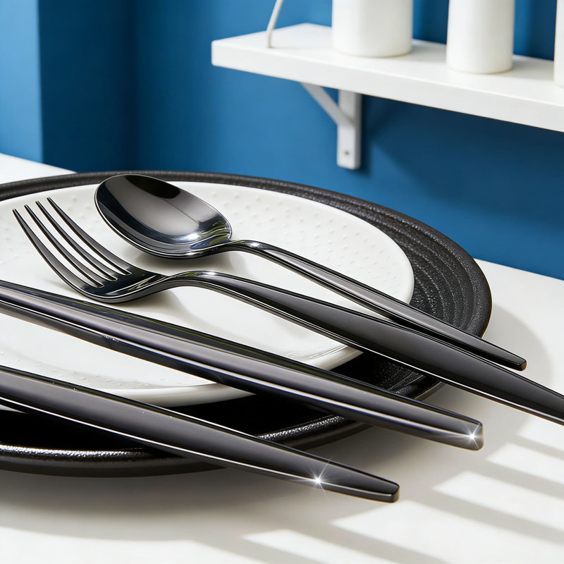 Ensemble de couverts 20 pièces, ensemble de couverts en acier inoxydable 18/10 de qualité supérieure pour la maison et le restaurant, ensemble de couverts allant au lave-vaisselle