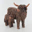 Blyth Highland Cow & Calf Silver Sculpture Figurine-1249452996