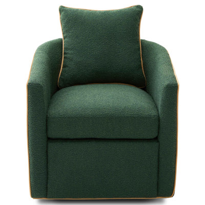 Fauteuil pivotant rembourré Fauteuil club Fauteuil club pour salon, coin lecture et petits espaces, vert