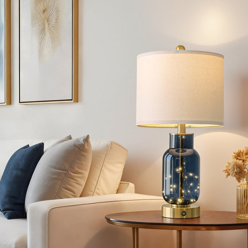 Ensemble de 2 lampes de table en verre 22 po
