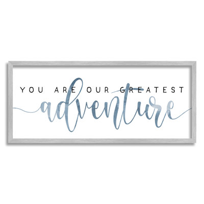 " You're Our Greatest Adventure Family Quote Blue Pattern " by Daphne Polselli