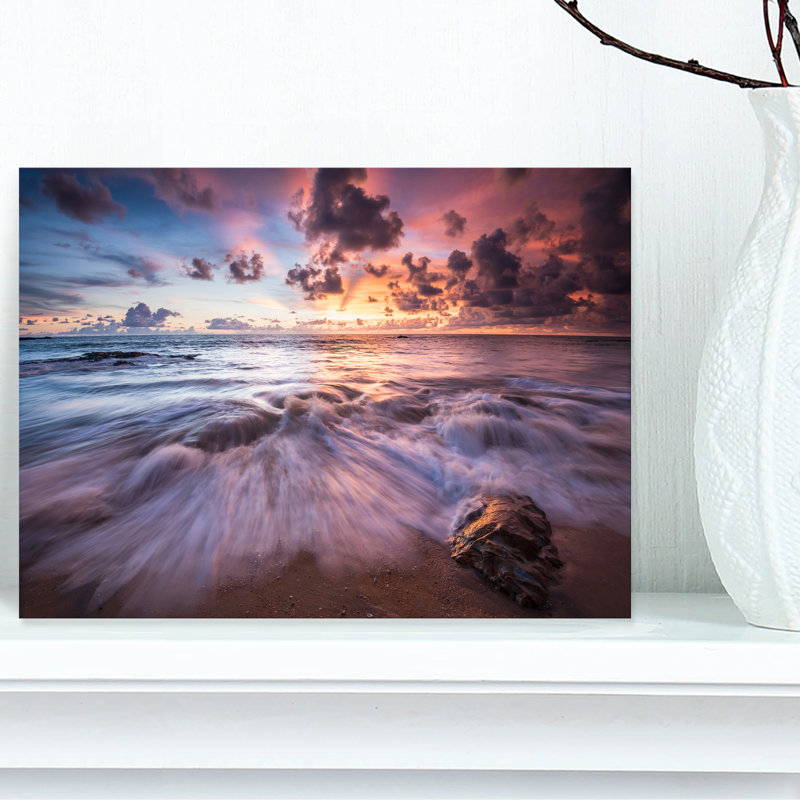 « belle ondulations à coucher du soleil », reproduction de photo sur toile tendue, H 8 po x l 12 po