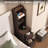 47" Tall Nightstand With Charging Station, Narrow Side Table With Bookshelf,Modern End Bedside Table For Bedroom,Brown-1375884906