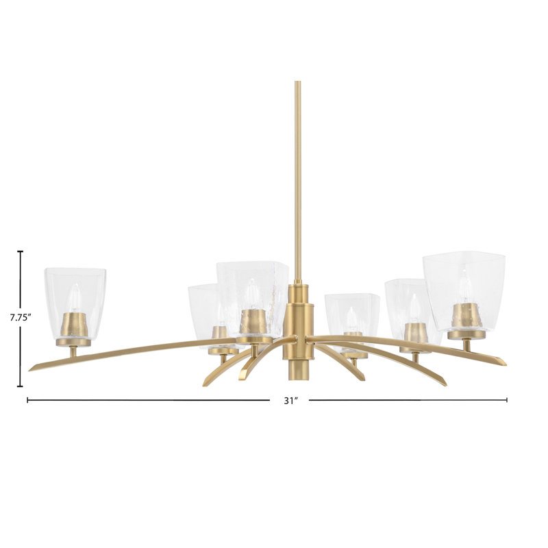 Lustre géométrique à intensité variable en acier à 6 lumières Kurve