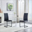 Chaise de salle à manger rembourrée en polyuréthane noir avec pieds thermolaqués noirs - ensemble de 4-129030314-129030318-129030317