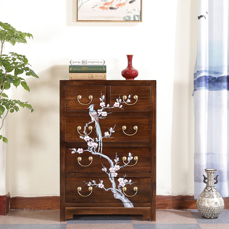 Commode d'appoint moderne en bois massif camphre