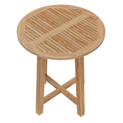 Wellspring 36" Outdoor Patio Teak Wood Bar Table In Natural