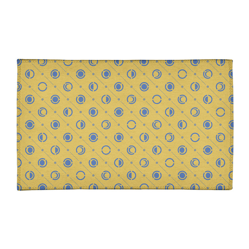 Tapis jaune/bleu lune phases, Rectangle 3 pi x 5 pi