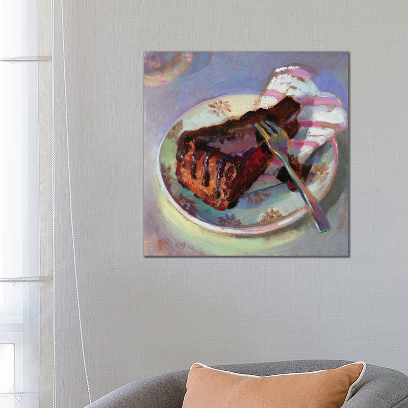 Piece Of Chocolate Cake Ii by Katharina Valeeva - Wrapped Canvas Painting, 66.04 cm H x 66.04 cm W x 3.175 cm D