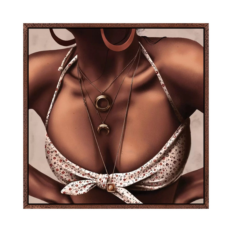 Golden Touch 1 Piece Painting on Canvas, 45.72 cm H x 45.72 cm W, Classic Brown Wood Framed