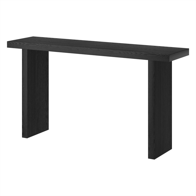Chery 55" Wide Rectangular Console Table, Black
