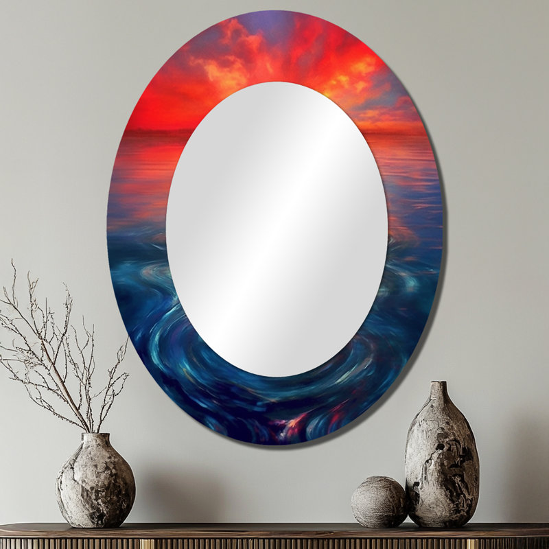 Miroir mural ovale rose, 40 po x 30 po