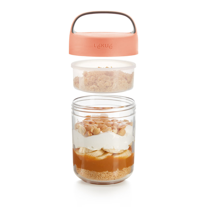 Lékué Jar To Go, 13.5 oz (400 ml), Coral