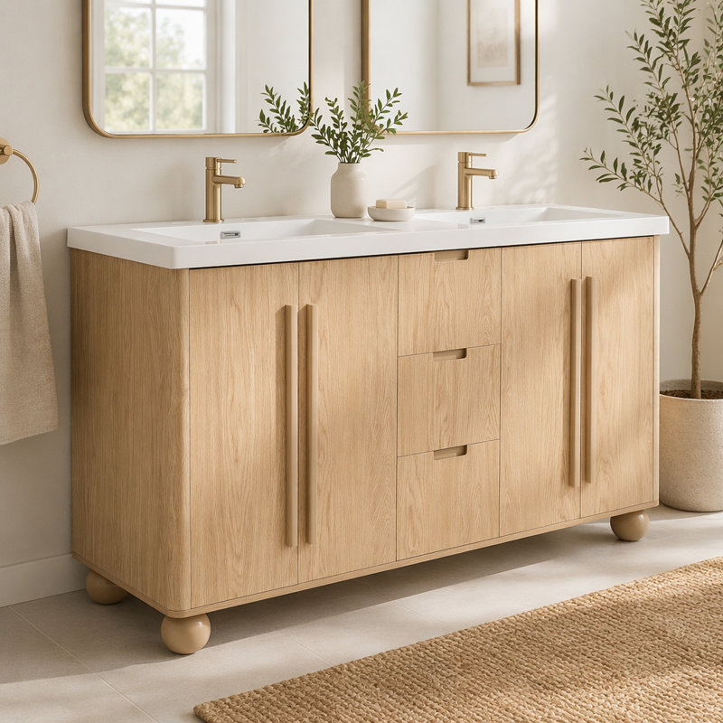 Ensemble de meuble-lavabo double 59,1 po avec résine