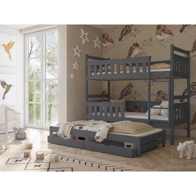 Areli Single (3') Bunk Bed and Mattress with Trundle