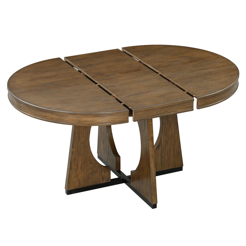 Table de salle à manger ronde pour 4 avec chaises, Noyer