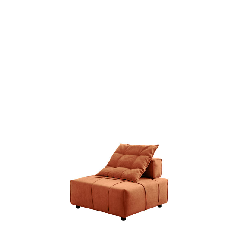 Salon sans accoudoirs avec coussin de dossier amovible. Élégante décoration de ligne irrégulière. Amusant. La douceur du suède. Combinaisons de sièges personnalisables. Mousse haute densité pour la détente. . 33,1 po de profondeur X