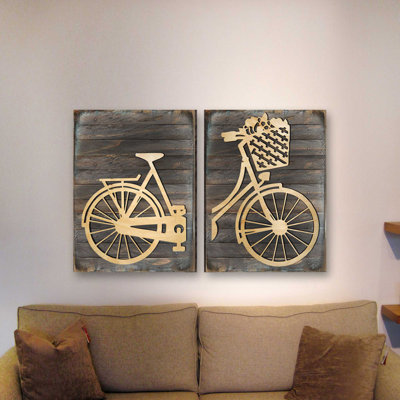 Ensemble de décoration murales pour bicyclettes messenger 2 pièces