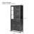 76.75'' Tall Display Cabinet With Double Glass Doors And LED Lights Steel Curio Cabinet For Collectibles Figures Trophies 3-Sided Glass Display Case For Home Office Study Stores Playroom-1470674459