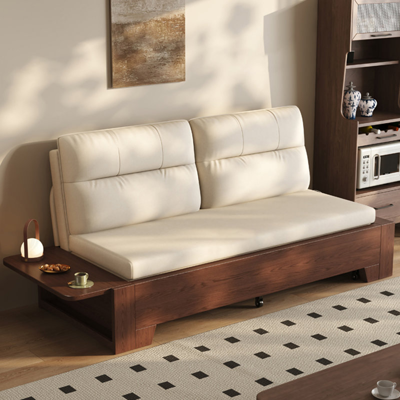 Coussin modulaire en bois massif blanc et brun, H 36,61 po x l 59,06 po x P 31,5 po