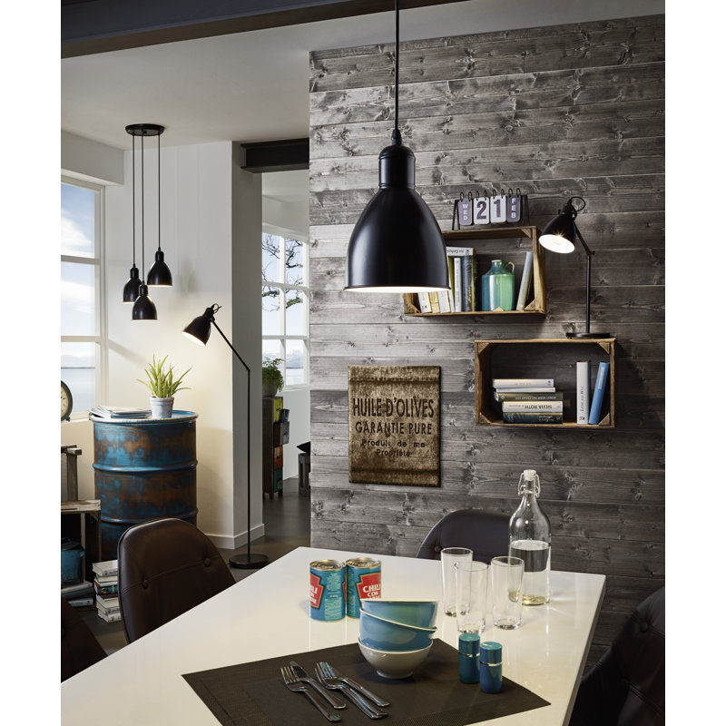 Lampe de bureau noire 17 po Marblehead, Blanc