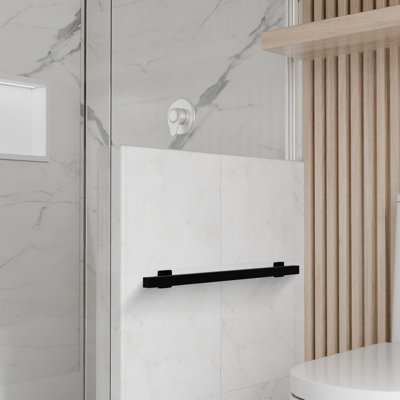 Barre d'appui droite carrée Brixwell SGB24MBL, longueur 31-1 / 2 po, centre de fixation 24 po, finition noir mat