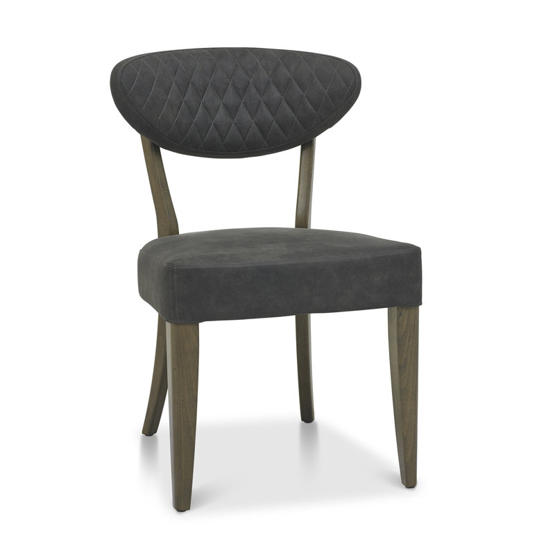 Maestas Side Chair in Dark Grey, Fumed Oak