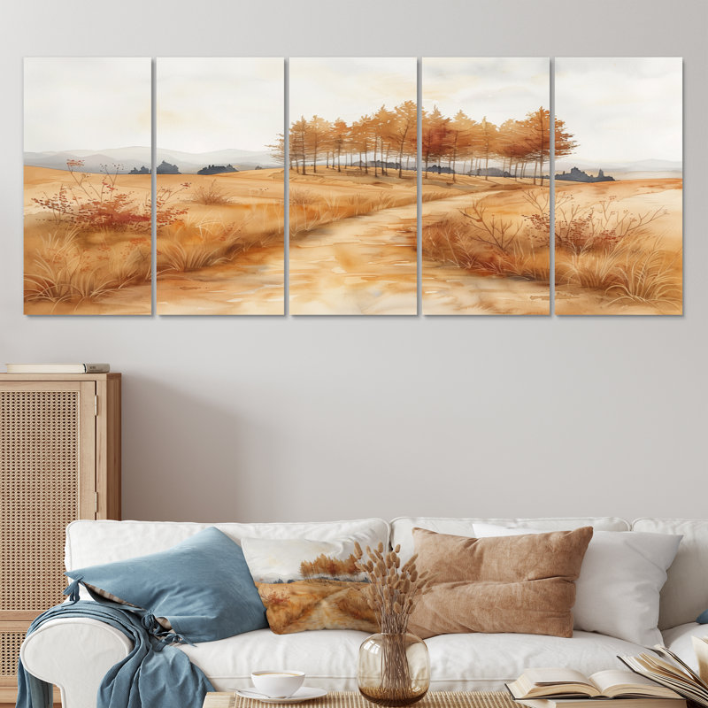 «Brown Meadows in Canada II», ensemble d'impression d'art mural campagne, H 28 po x l 60 po