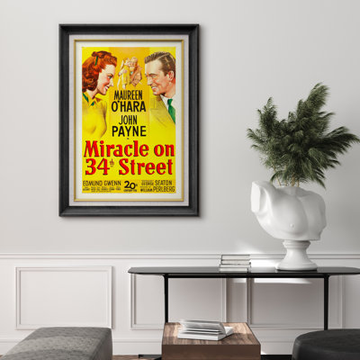 Miracle on 34th Street Classic Film Poster Artwork, Vintage Holiday Movie Pictures, Framed Canvas Giclee Print Wall Art