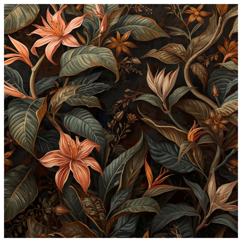 Housses de couette à motif floral tropical, Lit simple