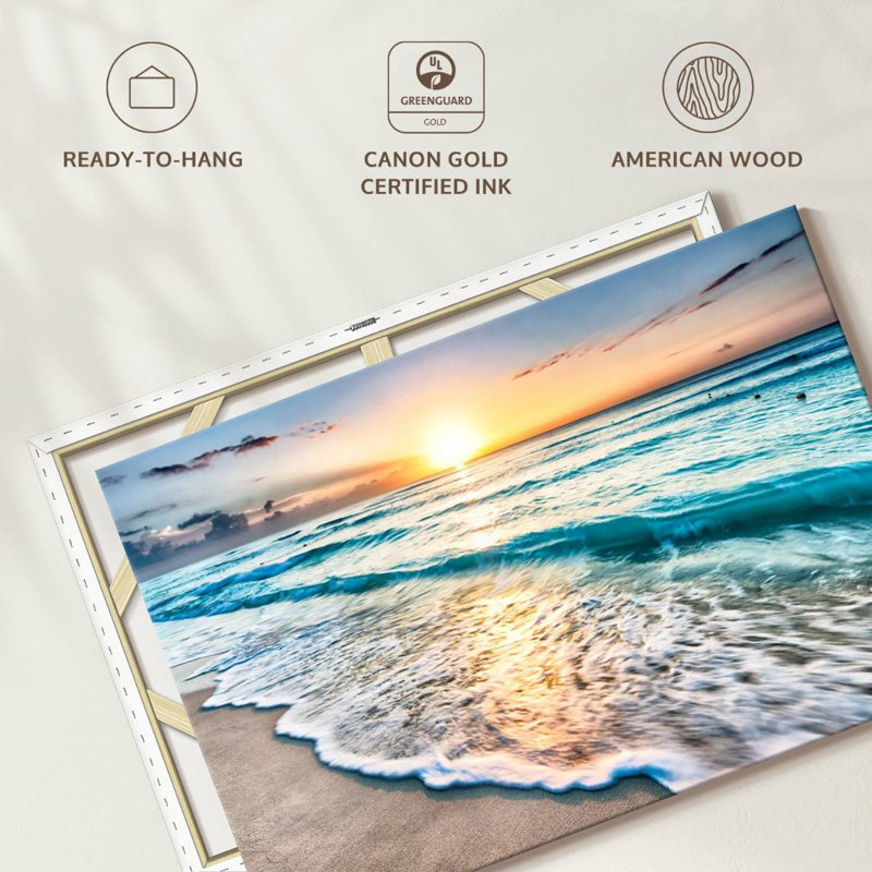 Foamy Cancun Beach Canvas Print, 39" H x 26" W x 1.25" D