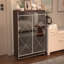 Armoire à miroir Elegant Decor avec bordure argentée, armoire à miroir avec double porte de rangement, armoire à chaussures