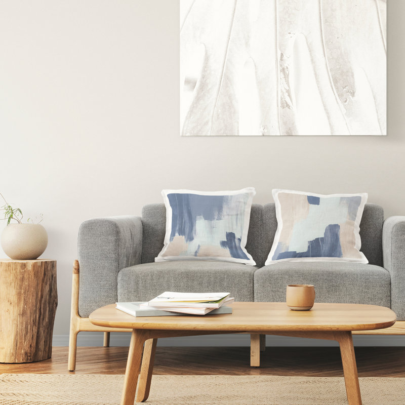 Ensemble de coussins décoratifs imprimés 2 pièces Expressive Blue & Beige par Lucille Price