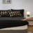  7-Piece Queen Size Metallic Geometric Comforter Set, Modern Gold Foil Chevron Bedding on Black, All-Season Microfiber Bed in a Bag with Sheets and Pillow Shams-113728240-113728243