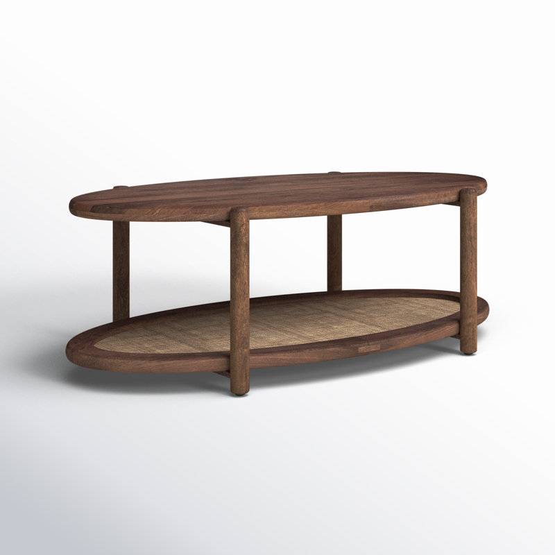 Avalon Walnut And Cane Coffee Table