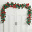 270cm Lighted Faux Poinsettia Garland with Lights