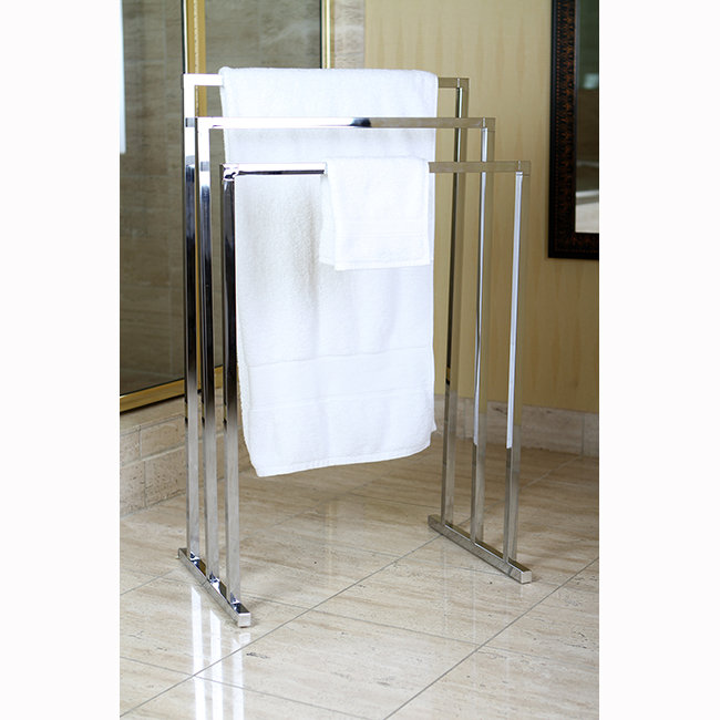 Kingston Brass Edenscape Freestanding 3-Tier Towel Rack, Polished Chrome