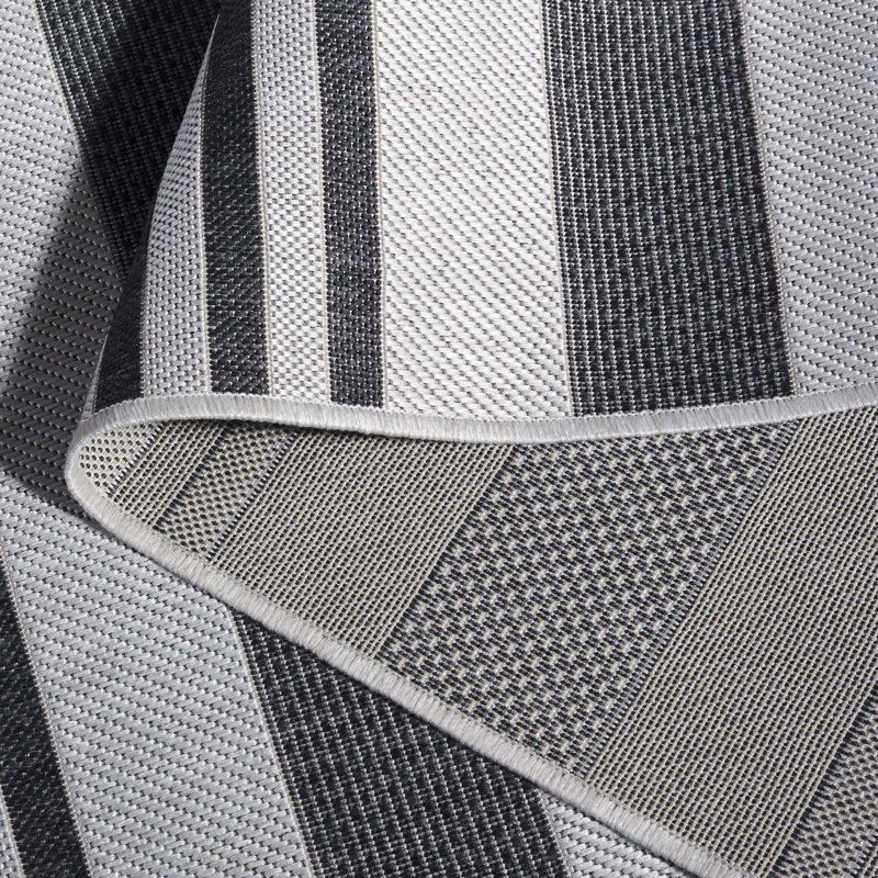Msr Bh Indoor/Outdoor Area Rug In Light Grey / Charcoal, Rectangle 6'7" x 9'