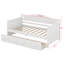 Structure de lit de jour simple avec 2 tiroirs de rangement, structure de canapé-lit, lit de jour en bois avec support à lattes de bois pour la chambre à coucher, le salon