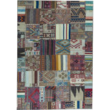 Wool Patchwork Area Rug