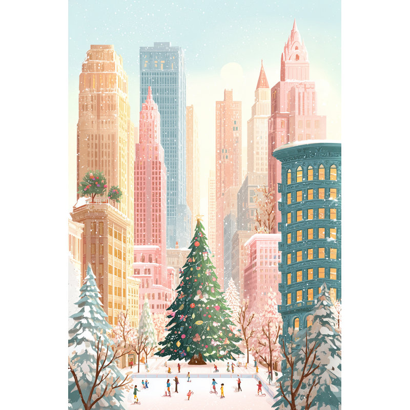 Art mural sur toile Snowy City, 30 po x 40 po