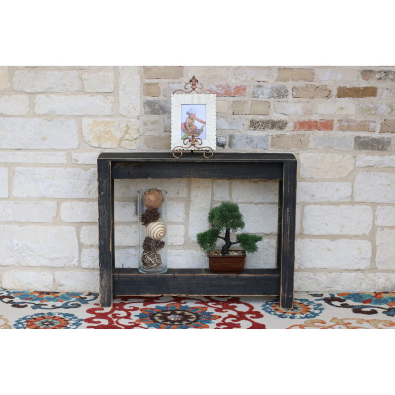 Console en bois massif Biggs, Turquoise, H 28 po x l 36 po x P 8 po