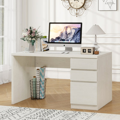 Bureau d'ordinateur 53 po avec tiroirs-classeurs