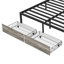 EU Double & King RGB LED Metal Storage Platform Bed with USB-C Charging, PU Tufted Headboard & 2 Footboard Drawers, Black,  140/160x200cm-1922047079