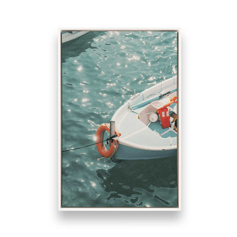 Impression sur toile Nautical Elegance, H 30,75 po x l 20,75 po x P 1,75 po, Cadre flottant blanc opaque