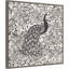 «Peacock Garden III BW» par Miranda Thomas - reproduction sur toile flottante
