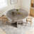 Wooden Round Dining Table Farmhouse Kitchen Dinner Table-1638403619