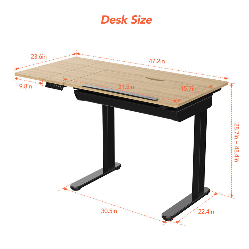 Electric Height Adjustable Drafting Draft Desk Drawing Table Desk Tiltable Tabletop